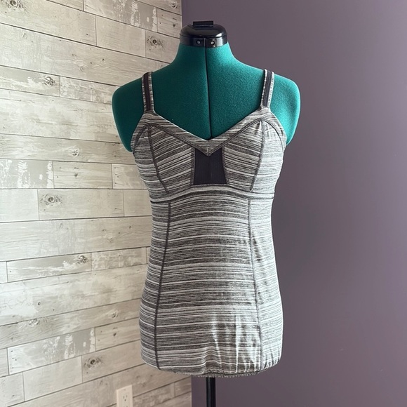 lululemon athletica Tops - LULULEMON Gray Striped Activewear Vest Top
